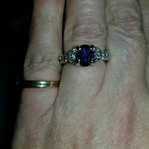 Sterling Silver Ring Blue Gemstone